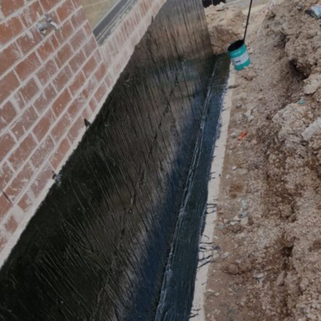 Foundation waterproofing at Bricklaying