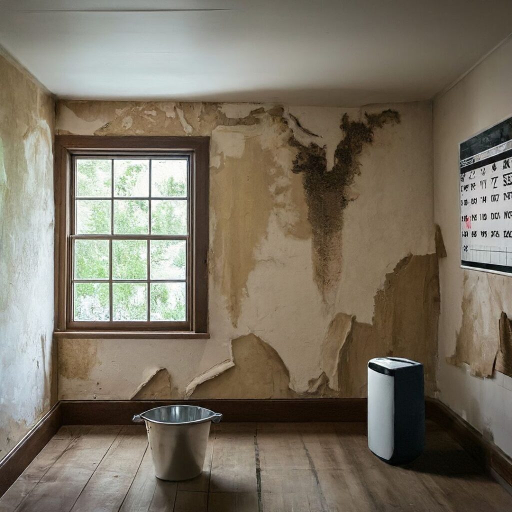 an Australian room affected by water damage paint mold